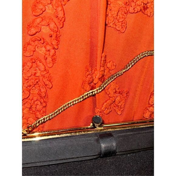 HL USA formal evening event black tie clutch hold chain black bow - Picture 15 of 15